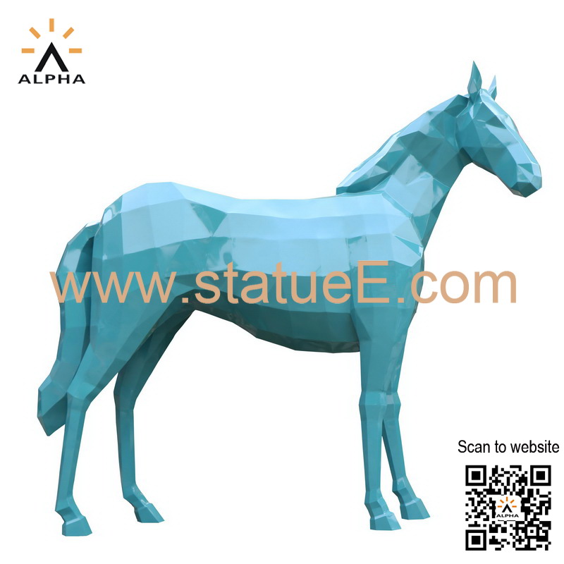 Modern metal horse statue